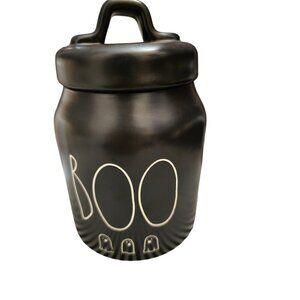 NWT Rae Dunn Baby Boo Ghosts Icon Halloween Canister Black White Small